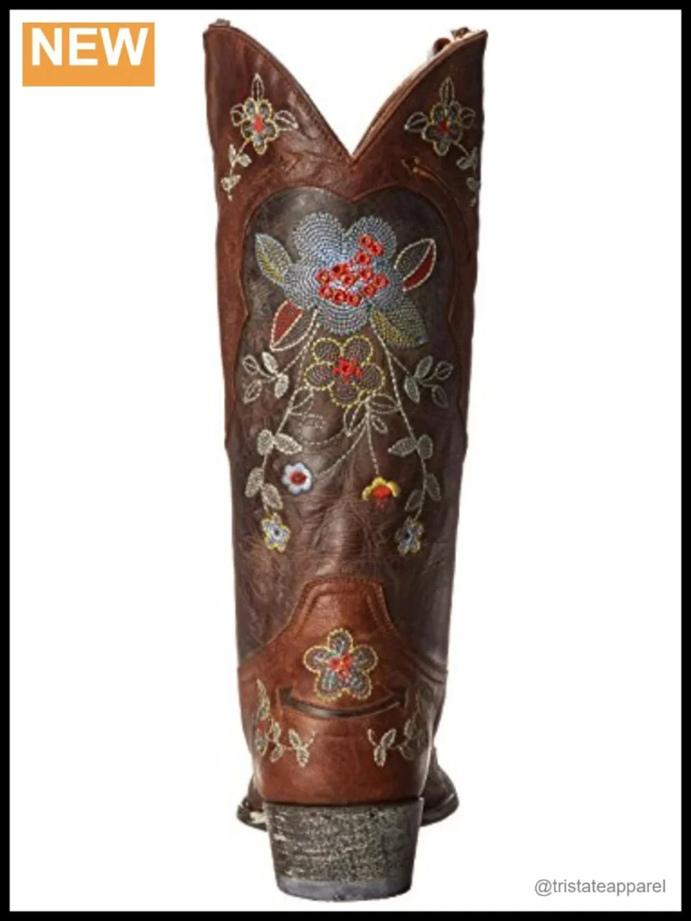 Women's Mid-Calf Western Boots Embroidered Leather